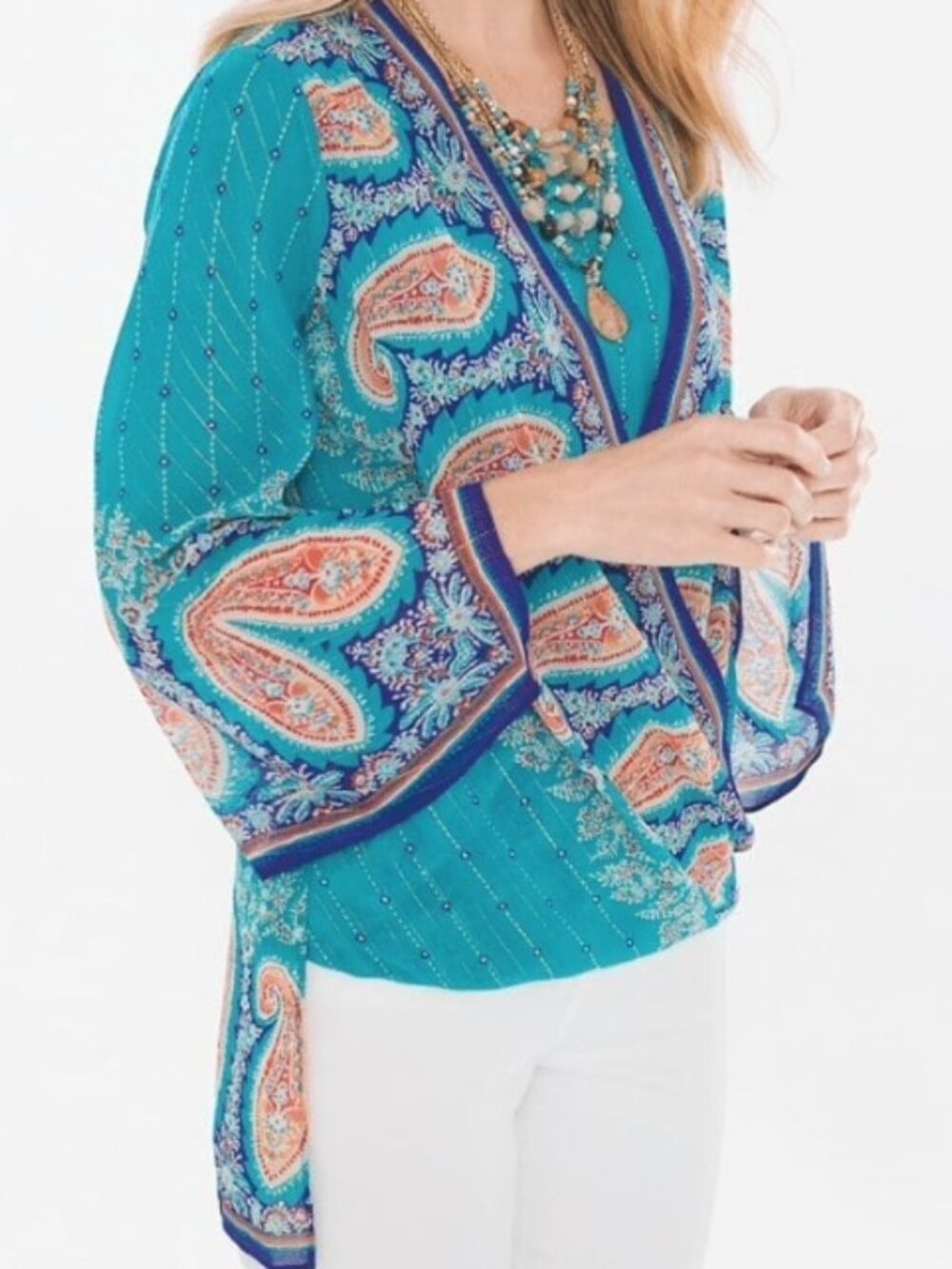 Chico's Surplice Blouse Size 2/L